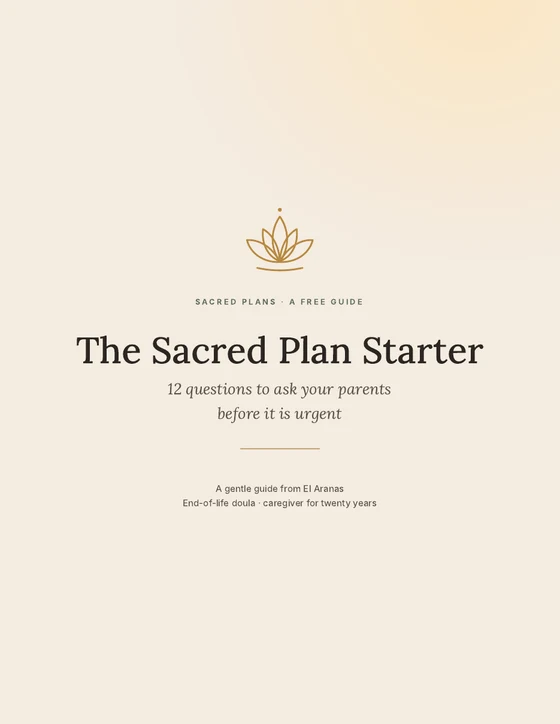 Cover of The Sacred Plan Starter: 12 questions to ask your parents before it is urgent